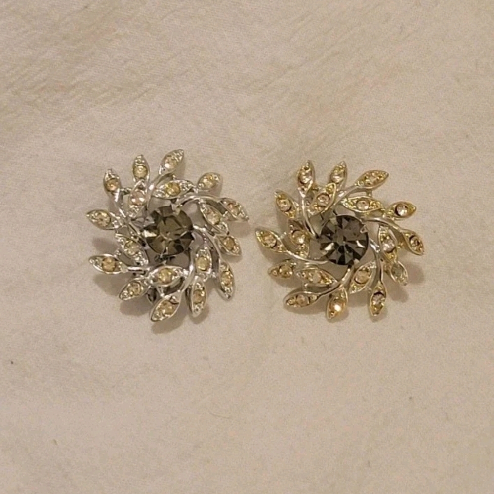 Sarah Coventry Silver and Gold Leaf Earrings